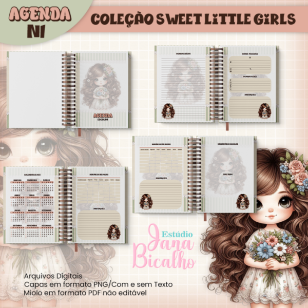 Agenda Escolar A5 Coleção Sweet Little Girls N1 - Image 2