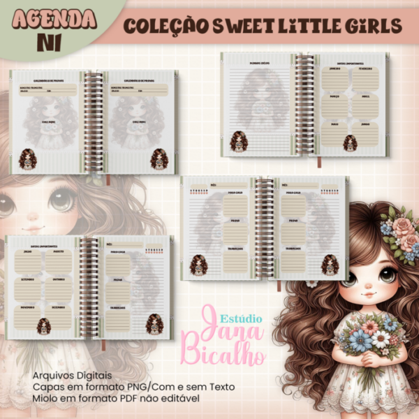 Agenda Escolar A5 Coleção Sweet Little Girls N1 - Image 3