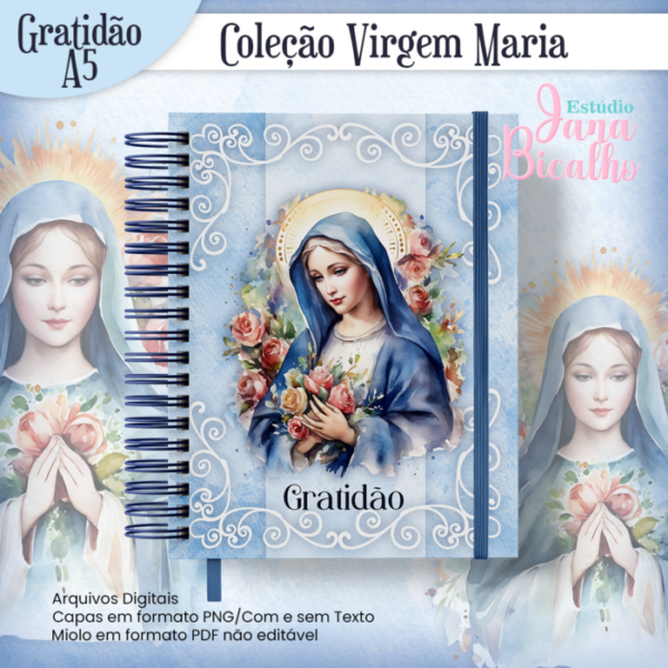 Caderno Gratidão A5 Coleção Virgem Maria