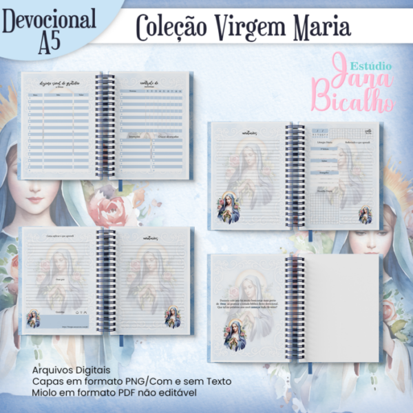 Caderno Devocional A5 Coleção Virgem Maria - Image 3