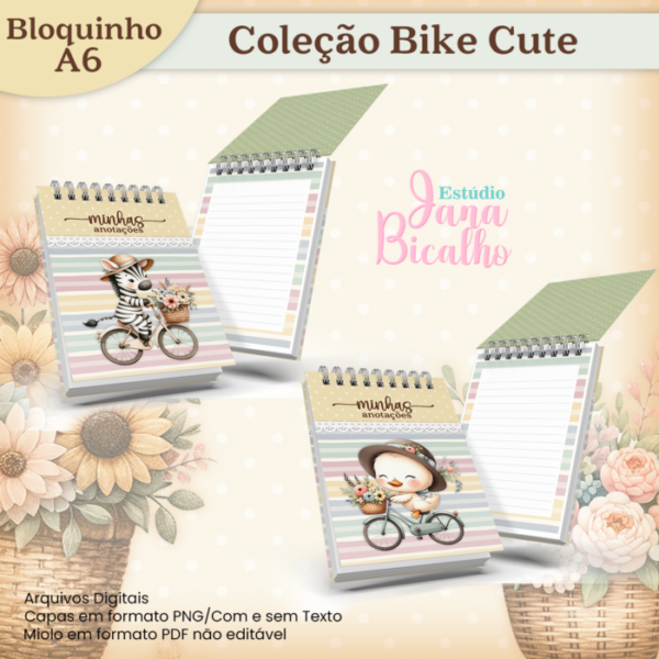 Bloquinho A6 Coleção Bike Cute 18 em 1 - Image 5
