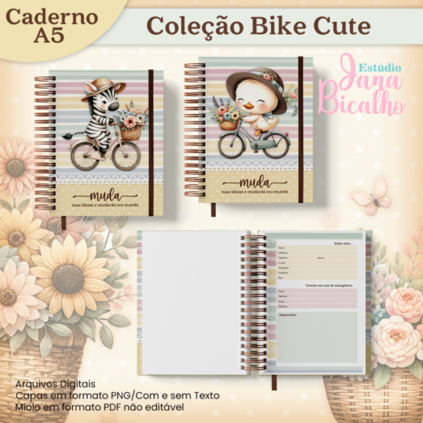 Caderno A5 Coleção Bike Cute 18 em 1 - Image 5