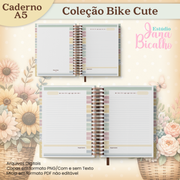 Caderno A5 Coleção Bike Cute 18 em 1 - Image 6