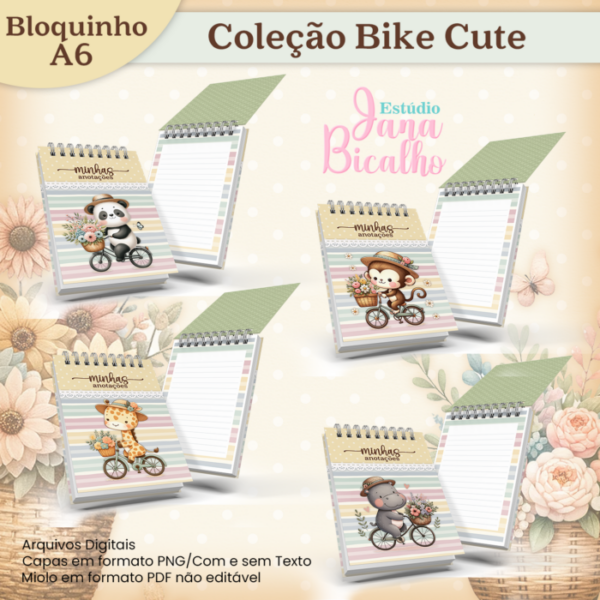Bloquinho A6 Coleção Bike Cute 18 em 1 - Image 3