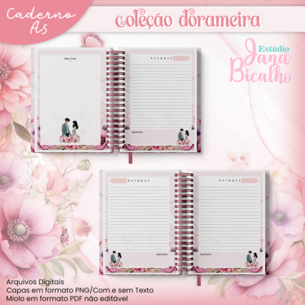 Caderno A5 Coleção Dorameira 18 em 2 - Image 6