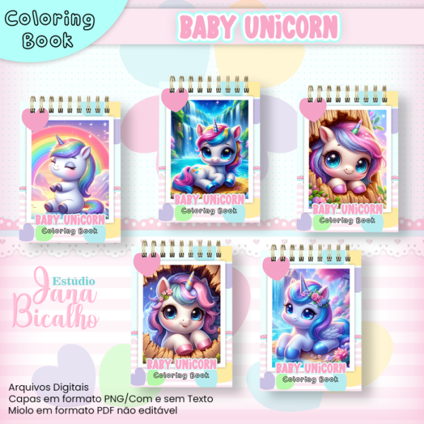 Caderno A5 Para Colorir Baby Unicorn - Image 2