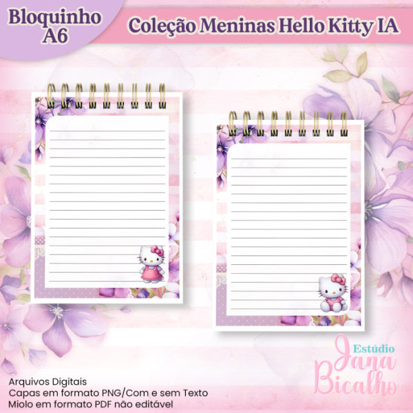 Bloquinho A6 Coleção Meninas Hello Kitty IA - Image 2
