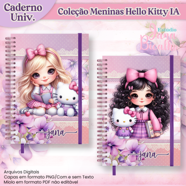 Caderno Universitário Coleção Meninas Hello Kitty IA - Image 2