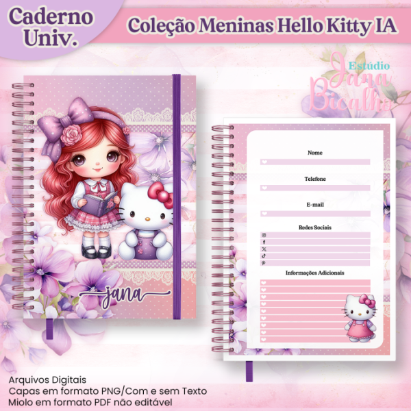 Caderno Universitário Coleção Meninas Hello Kitty IA - Image 3