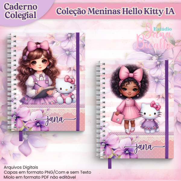 Caderno Colegial Coleção Meninas Hello Kitty IA