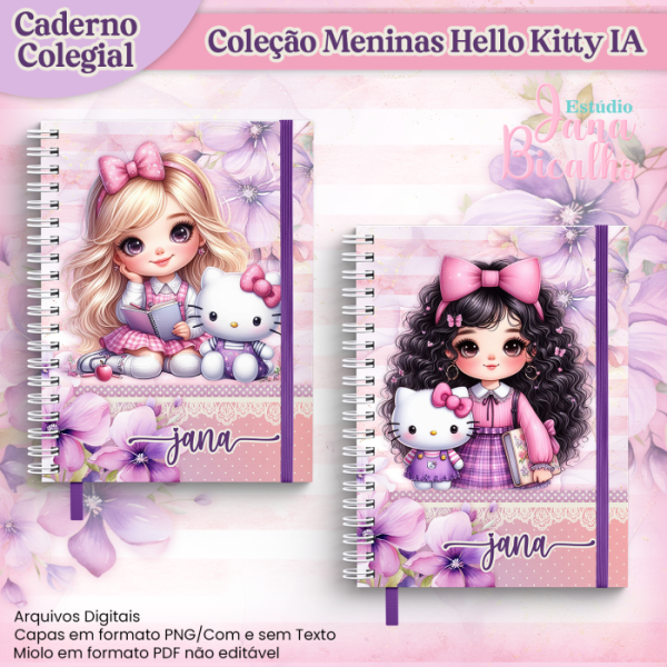 Caderno Colegial Coleção Meninas Hello Kitty IA - Imagem 2