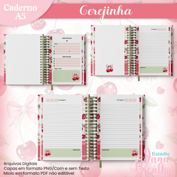 Caderno A5 Cerejinha – 4 em 1 - Image 2