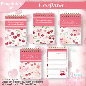 Bloquinho A6 Cerejinha- 4 em 1