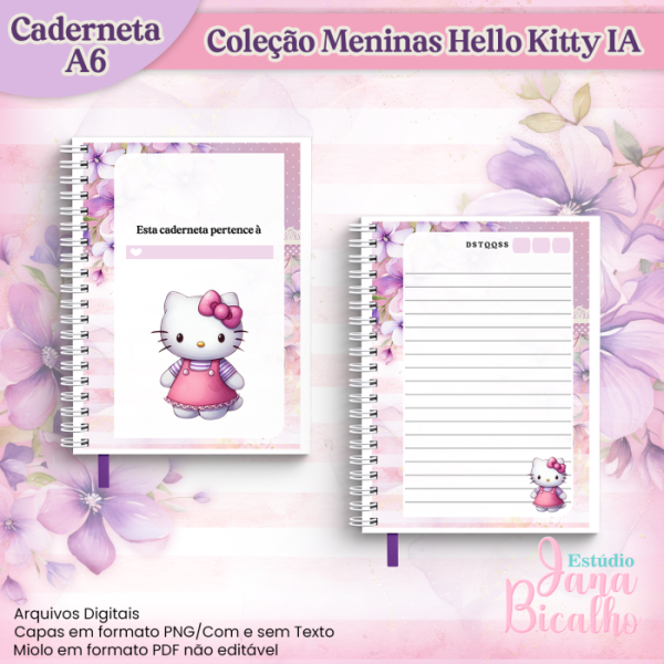 Caderneta A6 Coleção Meninas Hello Kitty IA - Image 2