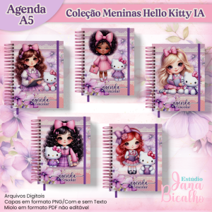 Agenda Escolar A5 Coleção Meninas Hello Kitty IA