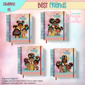 Caderno Pautado A5 Best Friends 4 em 1