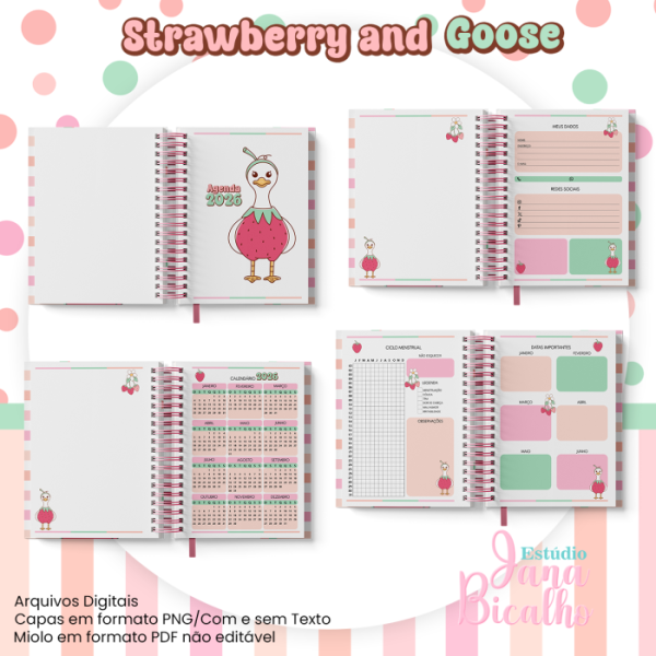 Agenda Permanente A5 Coleção Strawberry and Goose + BÔNUS - Imagem 2