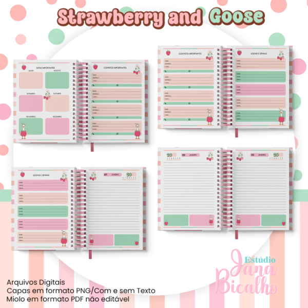 Agenda Permanente A5 Coleção Strawberry and Goose + BÔNUS - Imagem 3