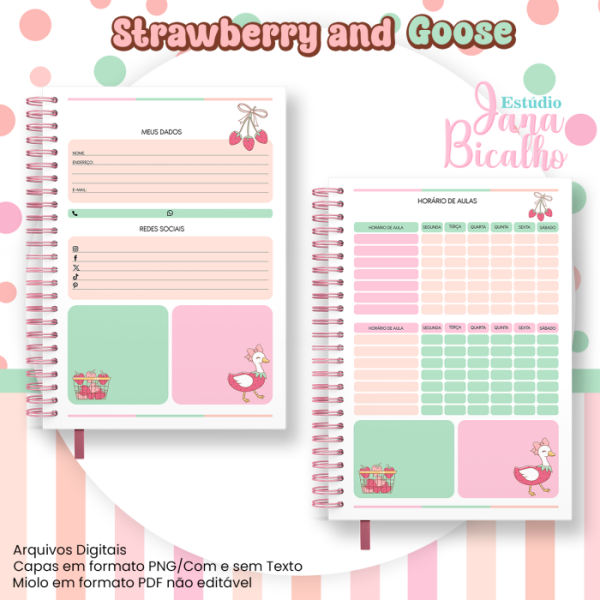 Caderno Universitário Coleção Strawberry and Goose - Imagem 2