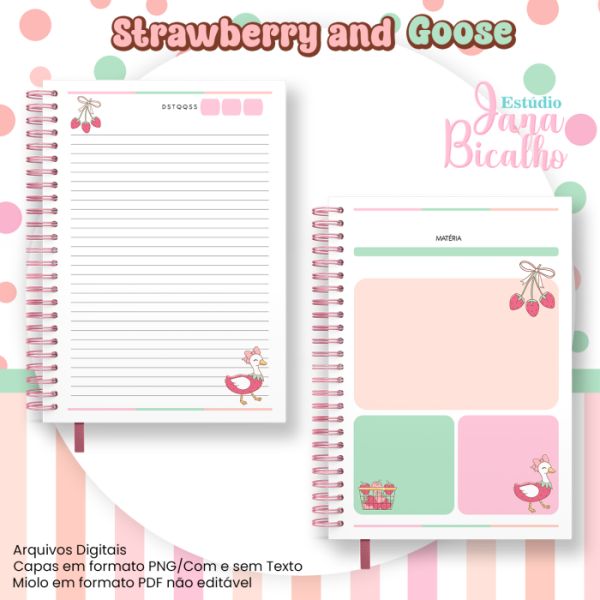 Caderno Universitário Coleção Strawberry and Goose - Imagem 3