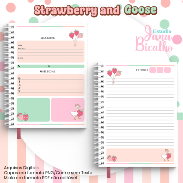 Caderno Colegial Coleção Strawberry and Goose - Imagem 2