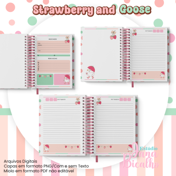 Caderno Pautado A5 Coleção Strawberry and Goose - Imagem 2