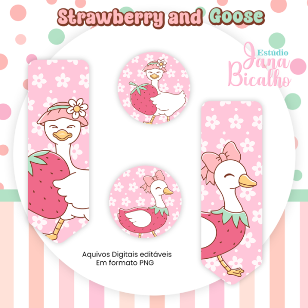 Combo Marca Páginas e Tags Coleção Strawberry and Goose - Imagem 3