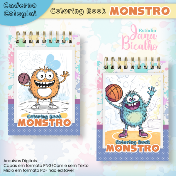 Caderno Colegial Para Colorir Monstros - Imagem 2