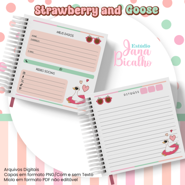 Caderno Pocket Coleção Strawberry and Goose - Imagem 2