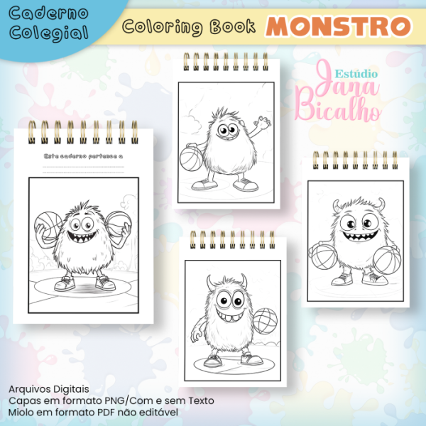 Caderno A5 Para Colorir Monstros - Imagem 2
