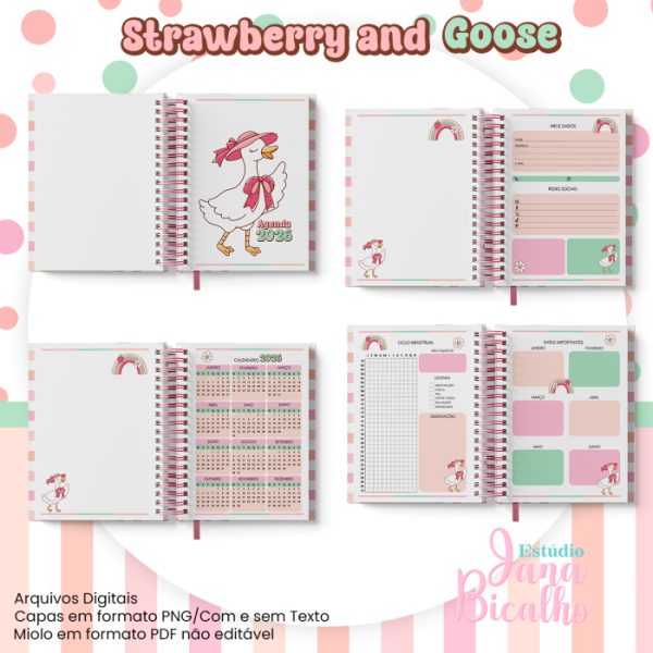 Agenda Datada A5 Coleção Strawberry and Goose - Imagem 2