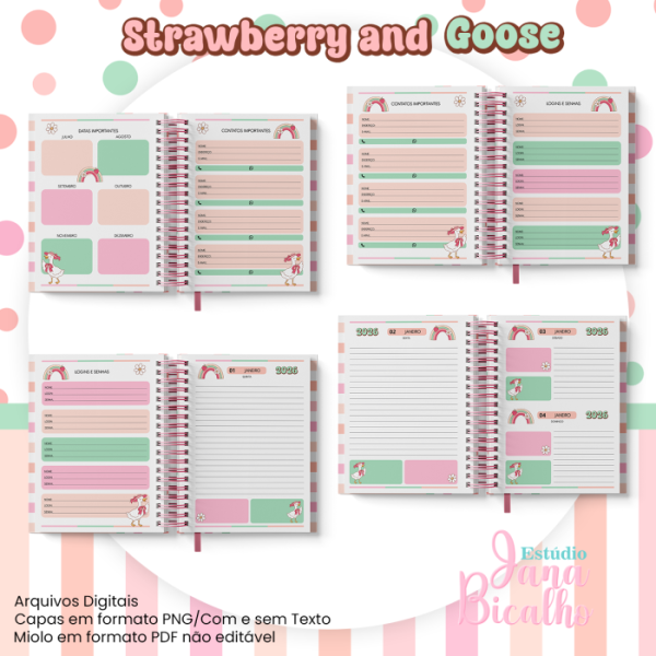 Agenda Datada A5 Coleção Strawberry and Goose - Imagem 3