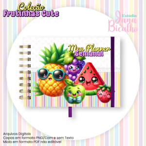 Planner Semanal Horizontal A5 Coleção Frutinhas Cute-N1