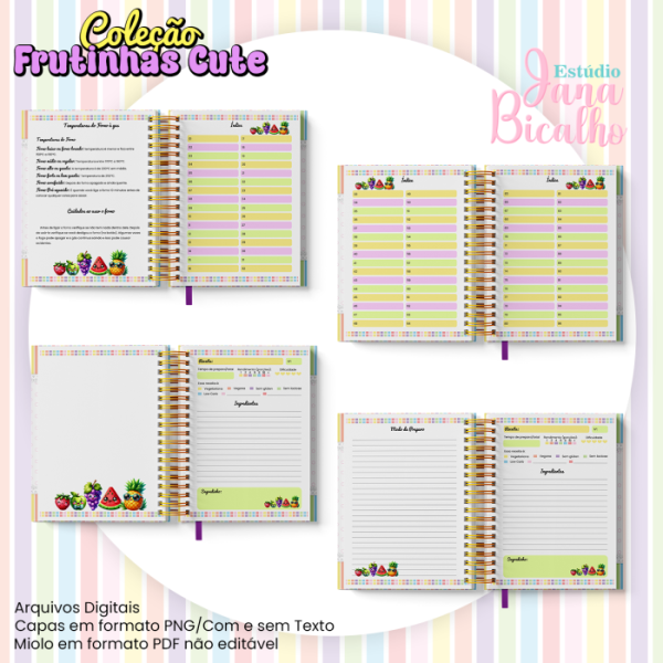 Caderno de Receitas A5 Coleção Frutinhas Cute-N1 - Imagem 4