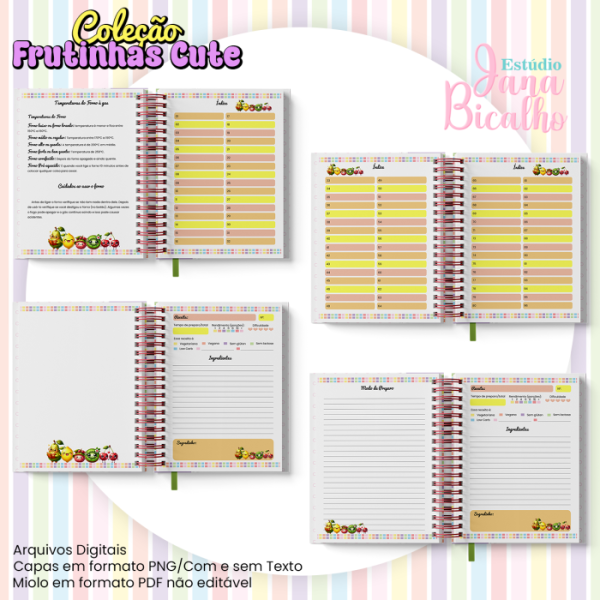 Caderno de Receitas A5 Coleção Frutinhas Cute-N3 - Imagem 4