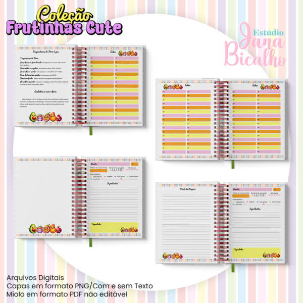 Caderno de Receitas A5 Coleção Frutinhas Cute-N4 - Imagem 4