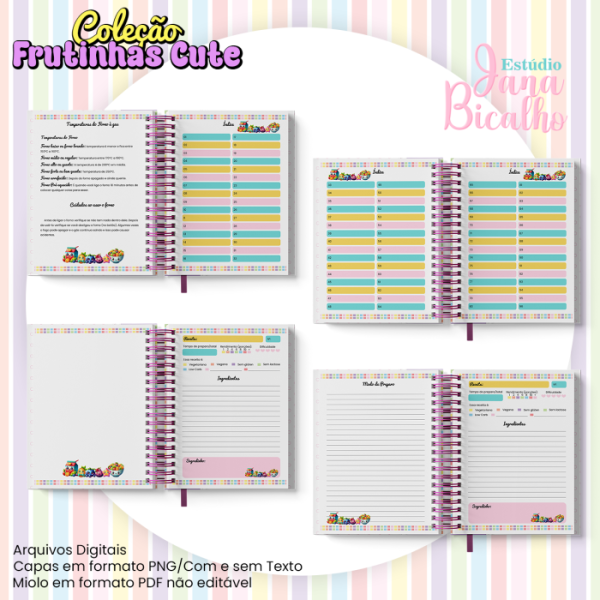 Caderno de Receitas A5 Coleção Frutinhas Cute-N5 - Imagem 4