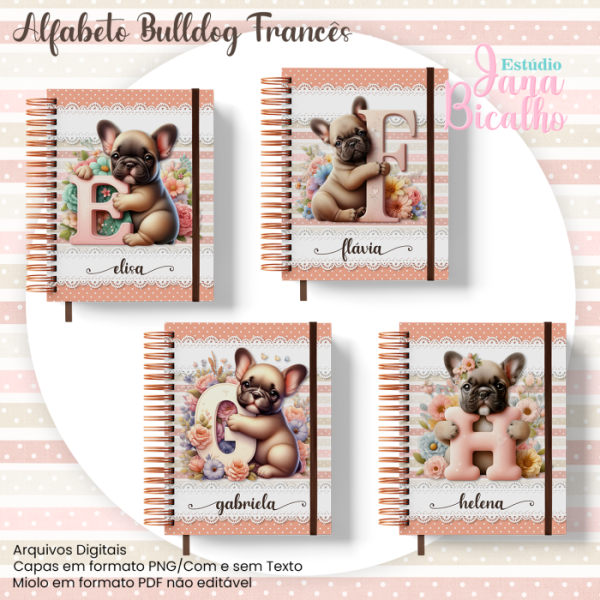 Caderno A5 Alfabeto Bulldog Francês - Imagem 2