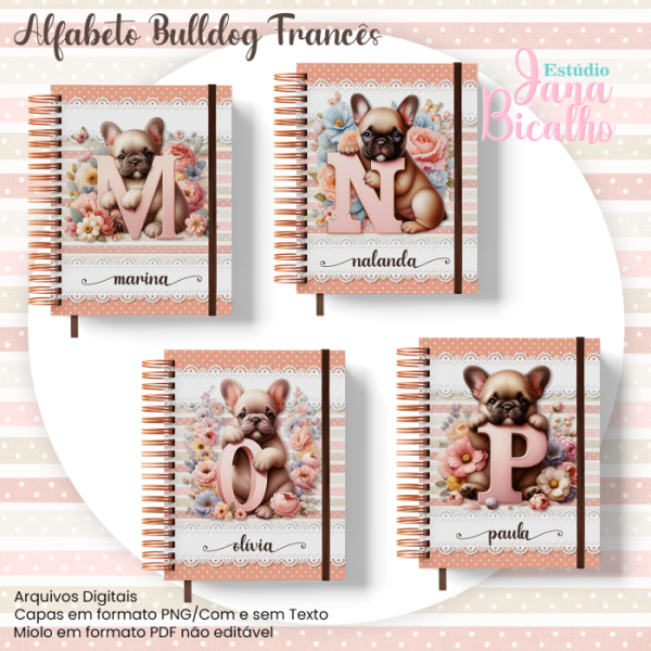 Caderno A5 Alfabeto Bulldog Francês - Imagem 4