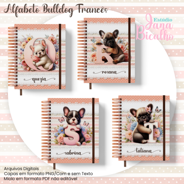 Caderno A5 Alfabeto Bulldog Francês - Imagem 5