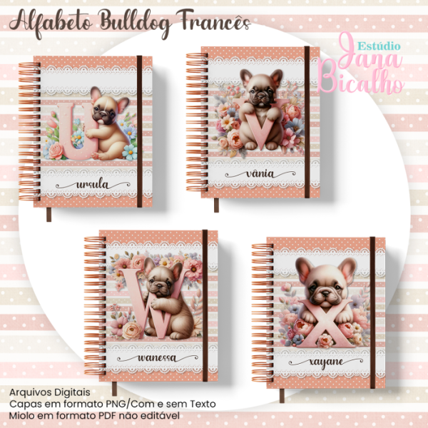Caderno A5 Alfabeto Bulldog Francês - Imagem 6