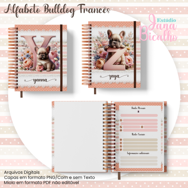 Caderno A5 Alfabeto Bulldog Francês - Imagem 7