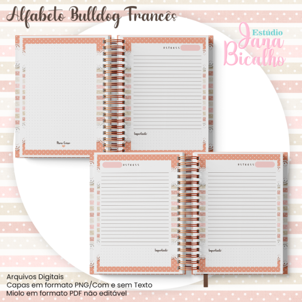 Caderno A5 Alfabeto Bulldog Francês - Imagem 8