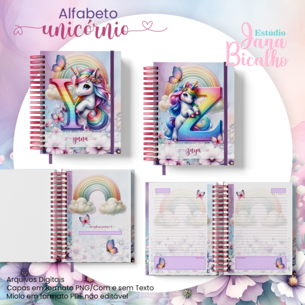 Caderno A5 Alfabeto Unicórnio - Imagem 7