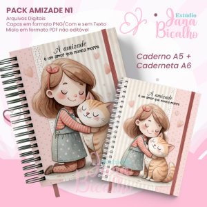 PACK Caderno Pautado A5+Caderneta A6 - Amizade N1