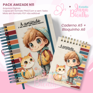 PACK Caderno Pautado A5+Bloquinho A6 - Amizade N11