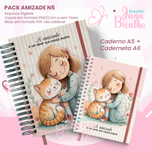 PACK Caderno Pautado A5+Caderneta A6 - Amizade N5