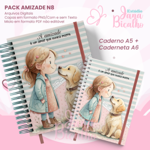 PACK Caderno Pautado A5+Caderneta A6 - Amizade N8