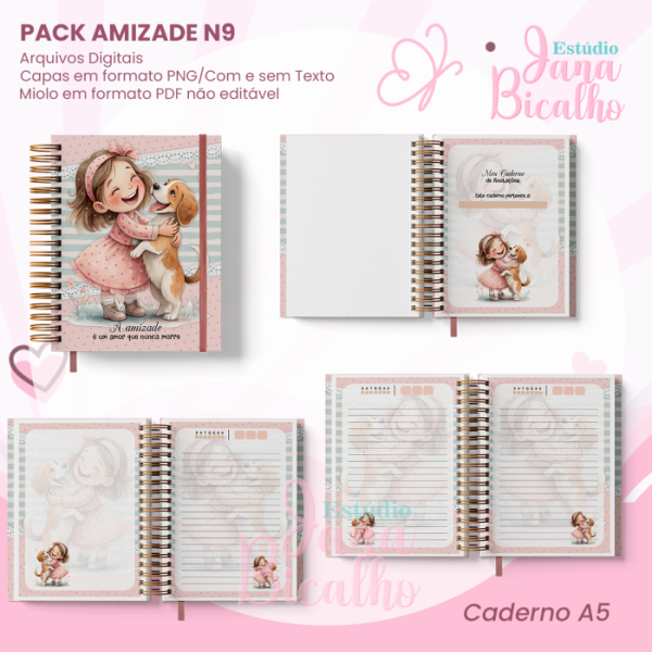 PACK Caderno Pautado A5+Caderneta A6 - Amizade N9 - Imagem 2