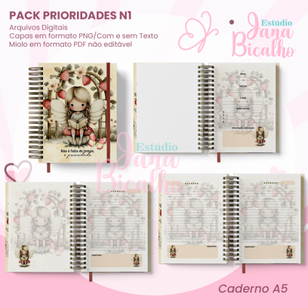 PACK Caderno Pautado A5+Caderneta A6  Prioridades N1 - Imagem 2